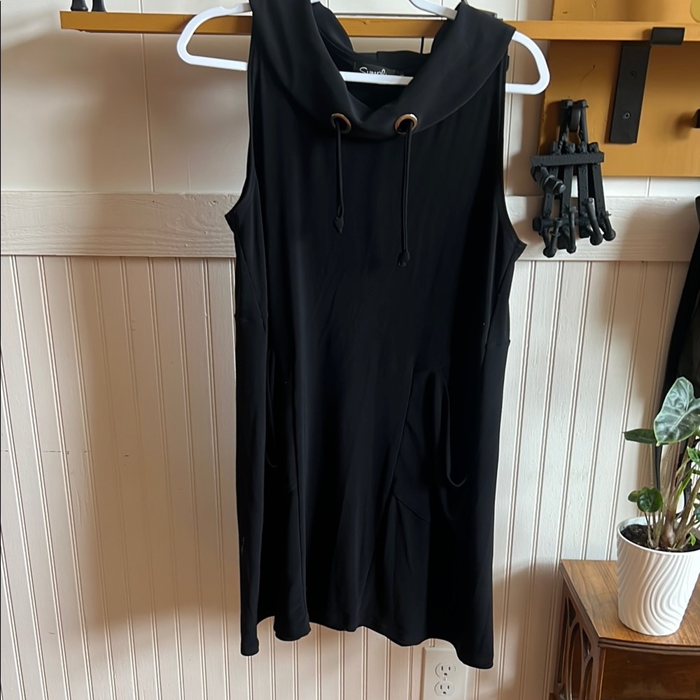 Black Sleeveless Swim Cover-Up